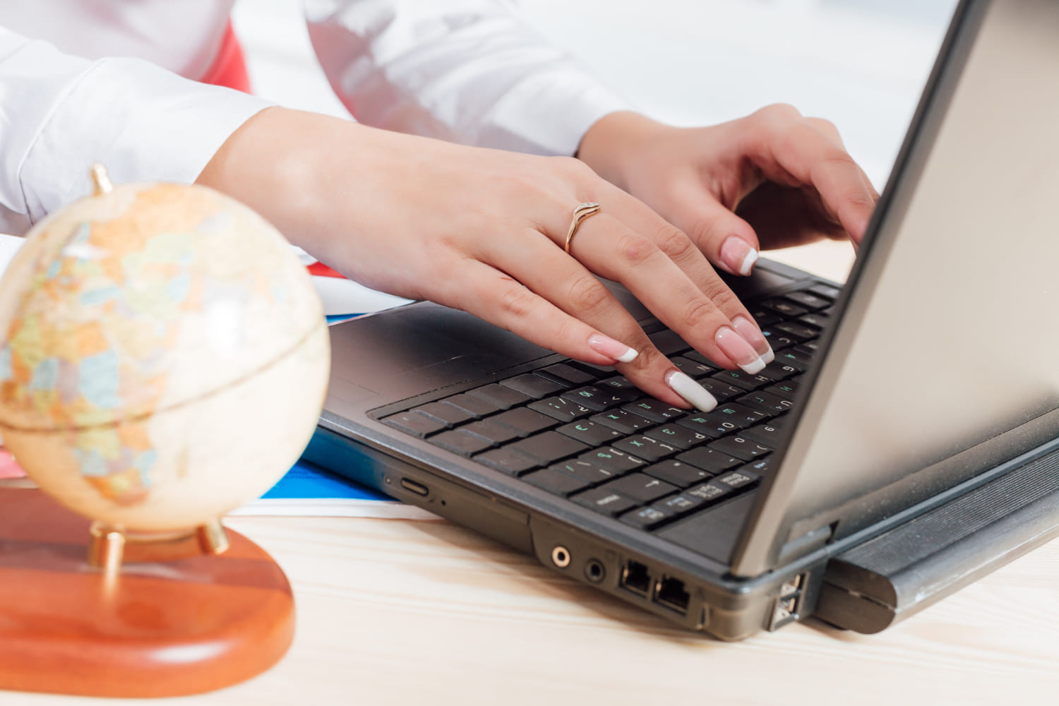 Student preparing documents for university application in Poland